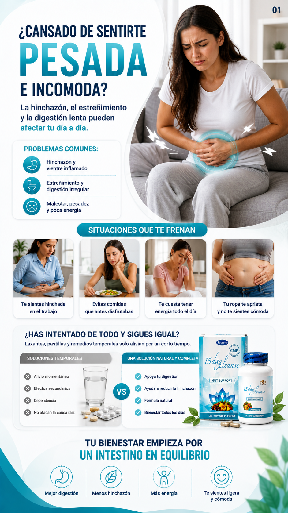 15 Day Cleanse Bienestar Digestivo -OFERTA POR TIEMPO LIMITADO+ENVIO GRATIS