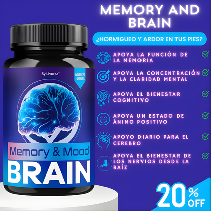 BRAIN SUPLEMENTO PARA LA MEMORIA – Enfoque mental, claridad diaria y apoyo cognitivo para tu rutina