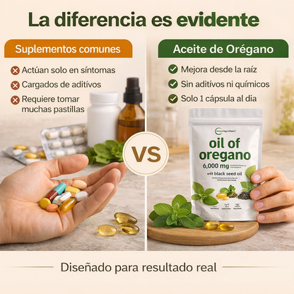 Aceite De Orégano 30 capsulas - Refuerza tu sistema inmune y mejora tu digestión de forma natural