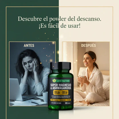 Cápsulas AntiEstrés y Sueño Profundo – Magnesio + Ashwagandha (60 Caps)