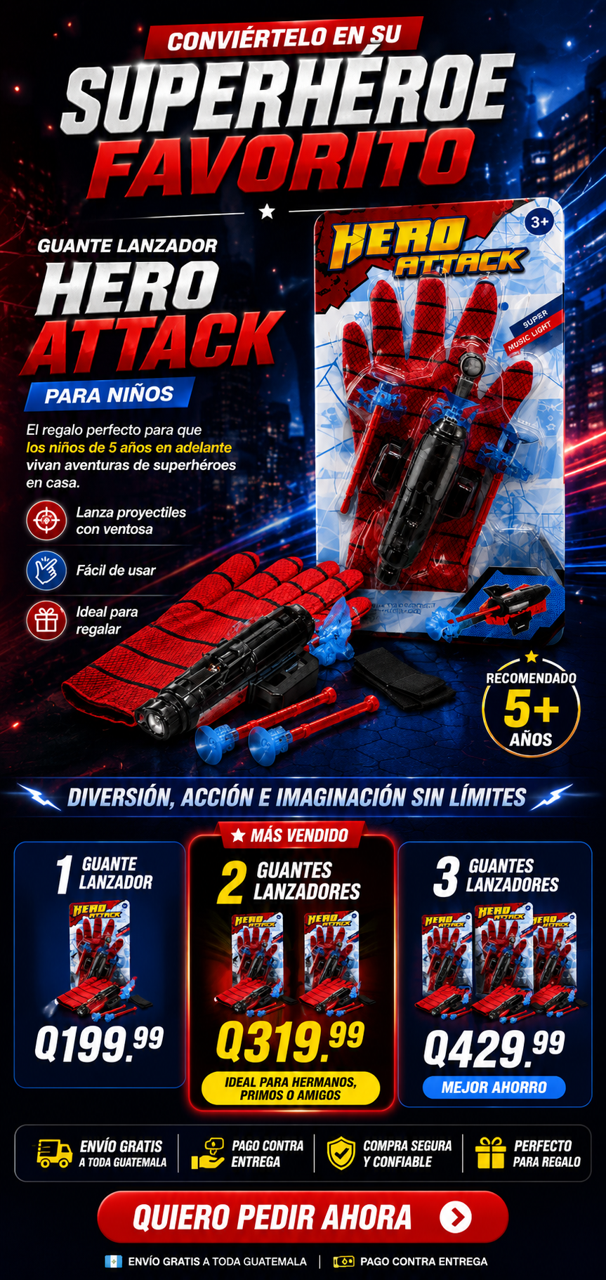 Guante Hero Attack™ | Diversión de Superhéroe a Precio Irresistible + ENVIO GRATIS